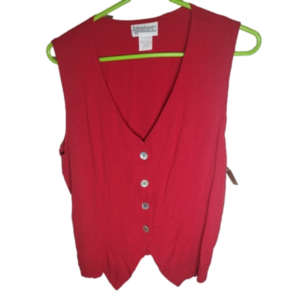 NWT Womens Large Appointments Red Top with back tie